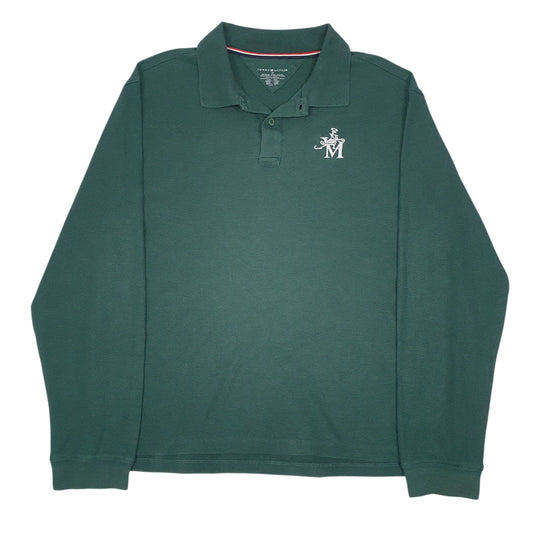 Mens Green Tommy Hilfiger  Long Sleeve Polo Shirt