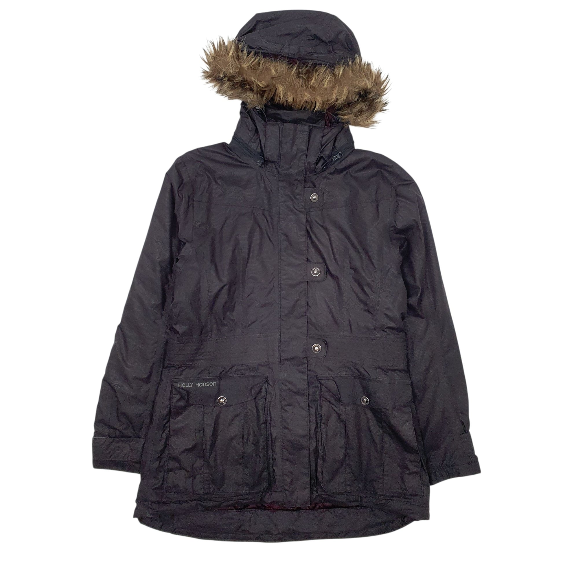 Womens Black Hello Hansen  Quarter Zip Coat