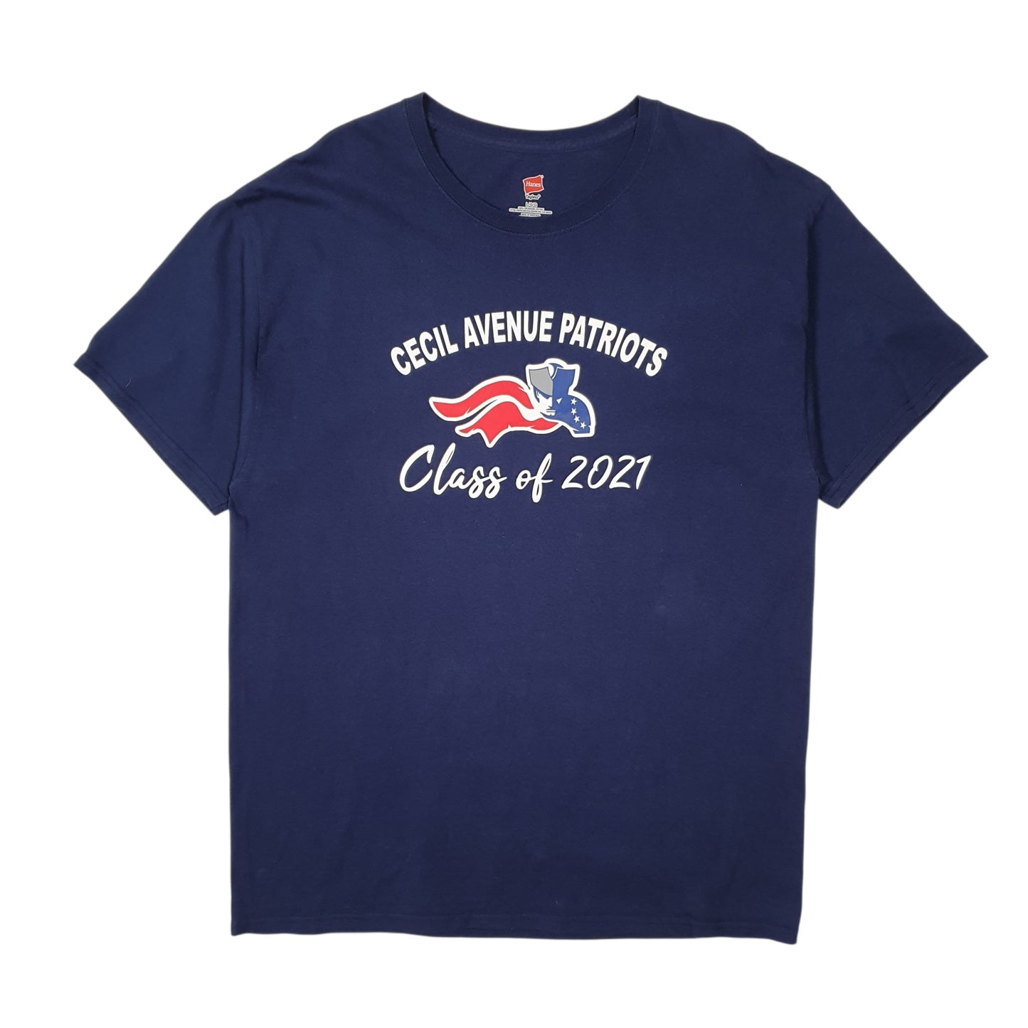 Mens Navy Hanes Cecil Avenue Patriots Short Sleeve T Shirt