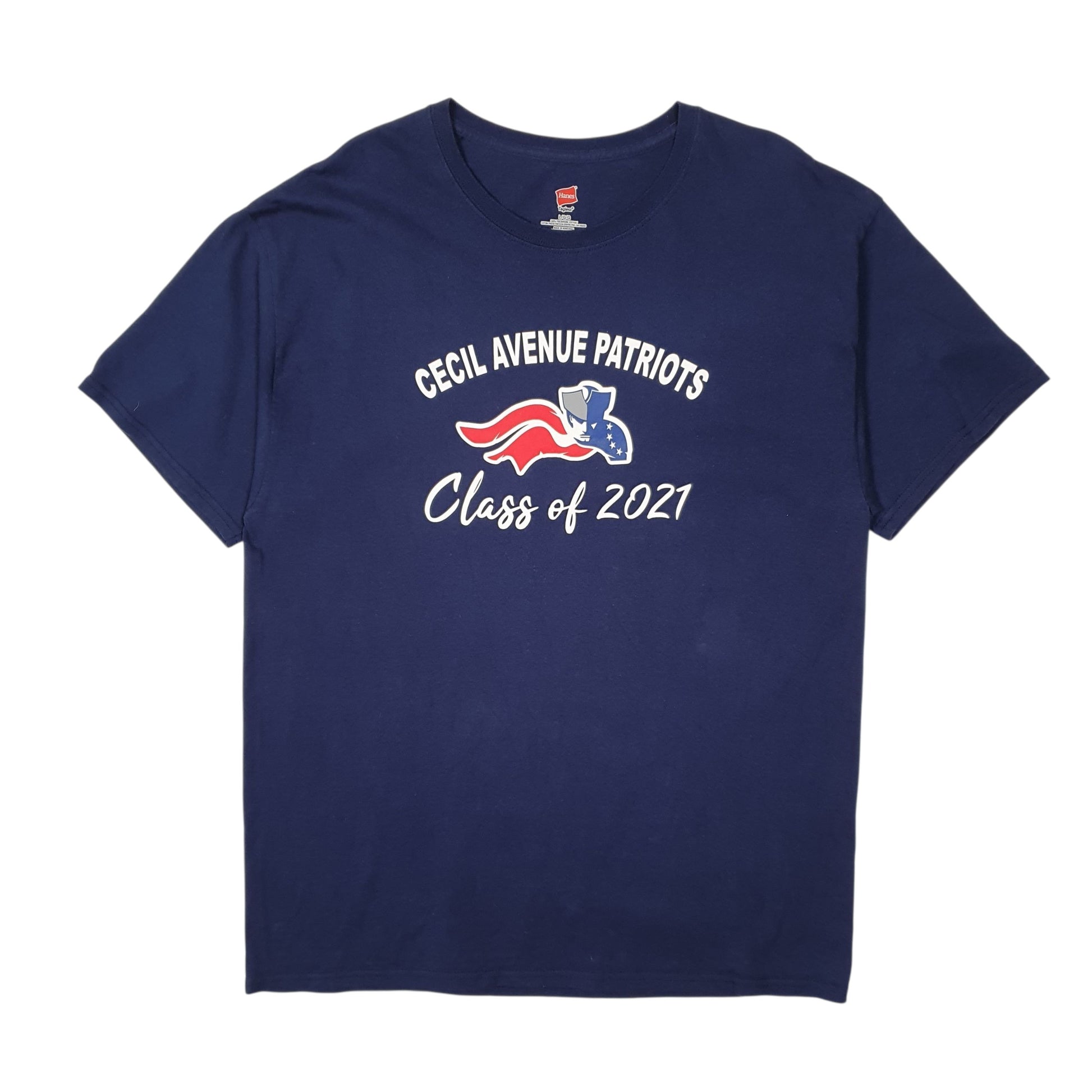 Mens Navy Hanes Cecil Avenue Patriots Short Sleeve T Shirt