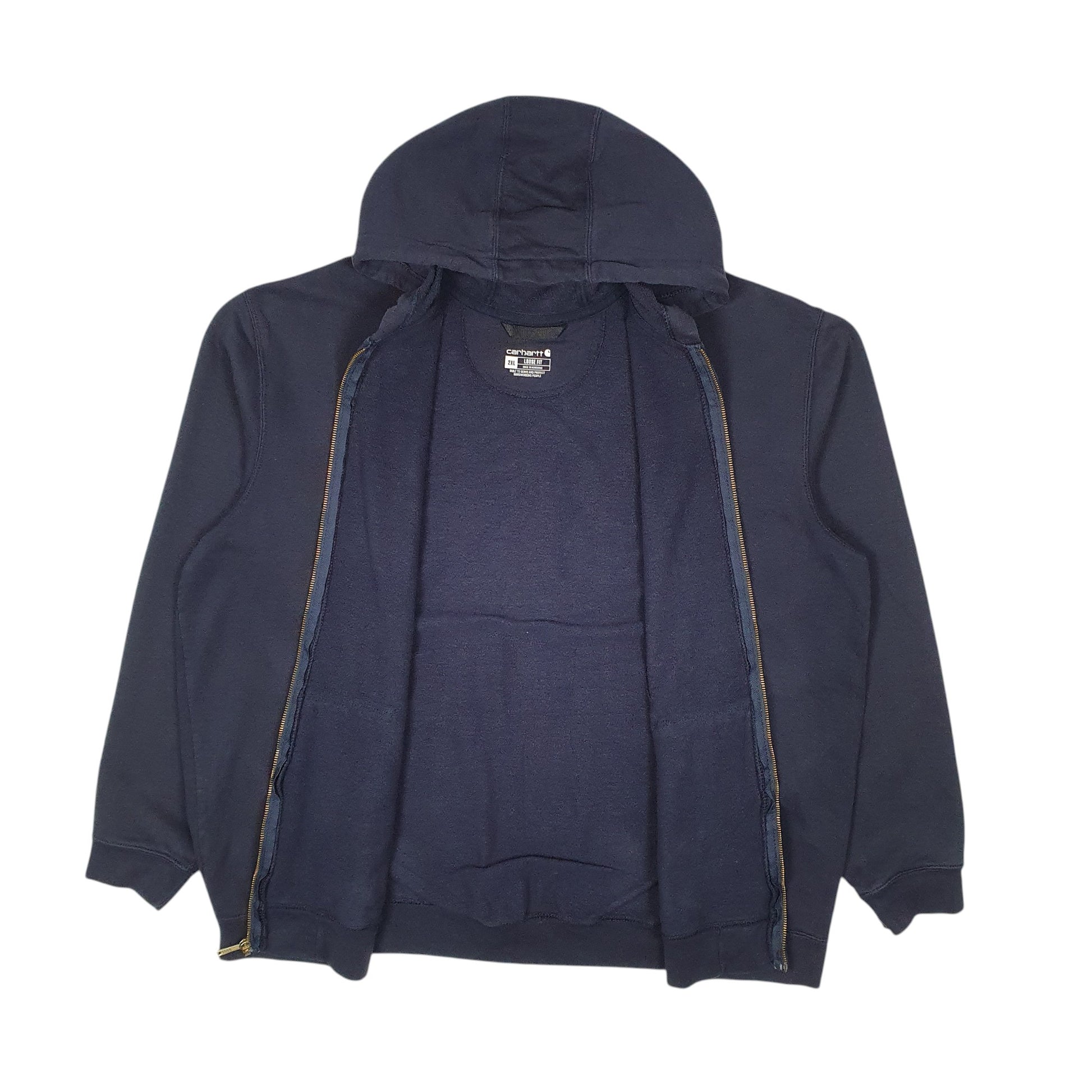 Mens Navy Carhartt Hoodie Full Zip Jumper