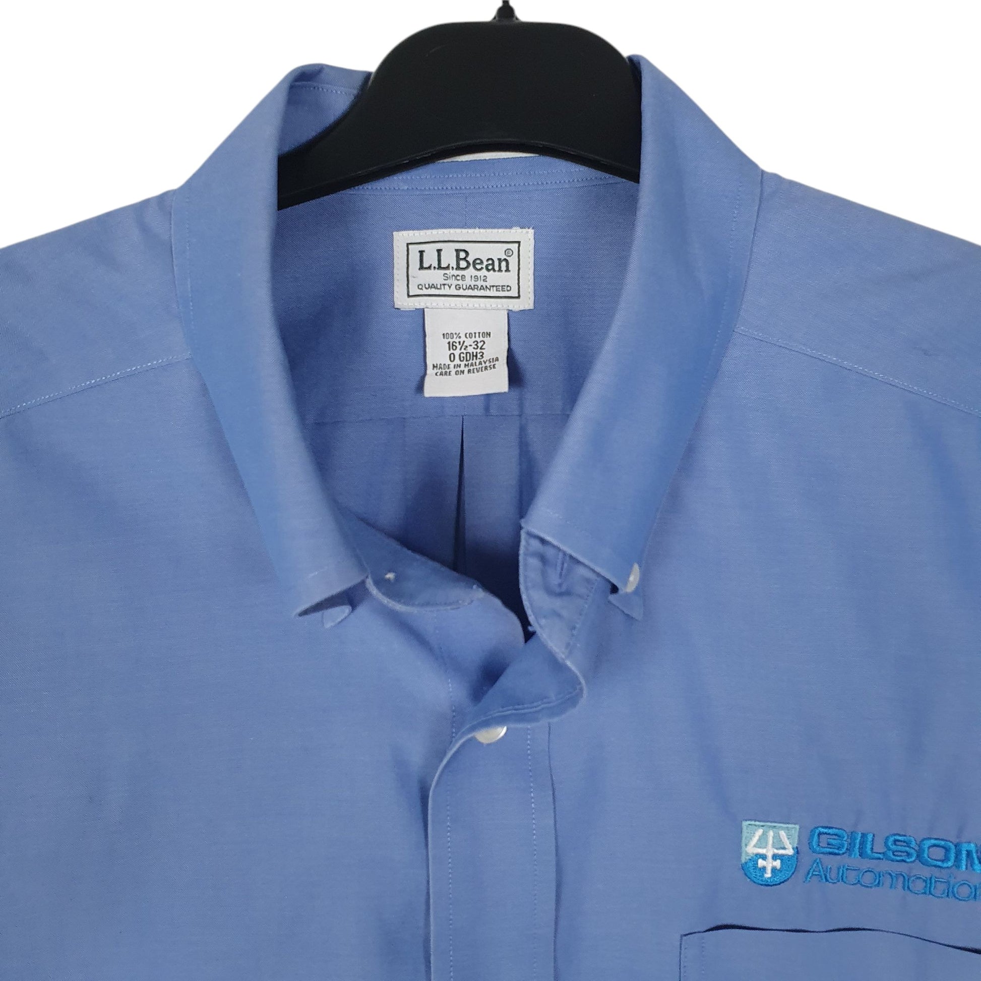 Mens Blue L.L.Bean Gilson Automation  Shirt