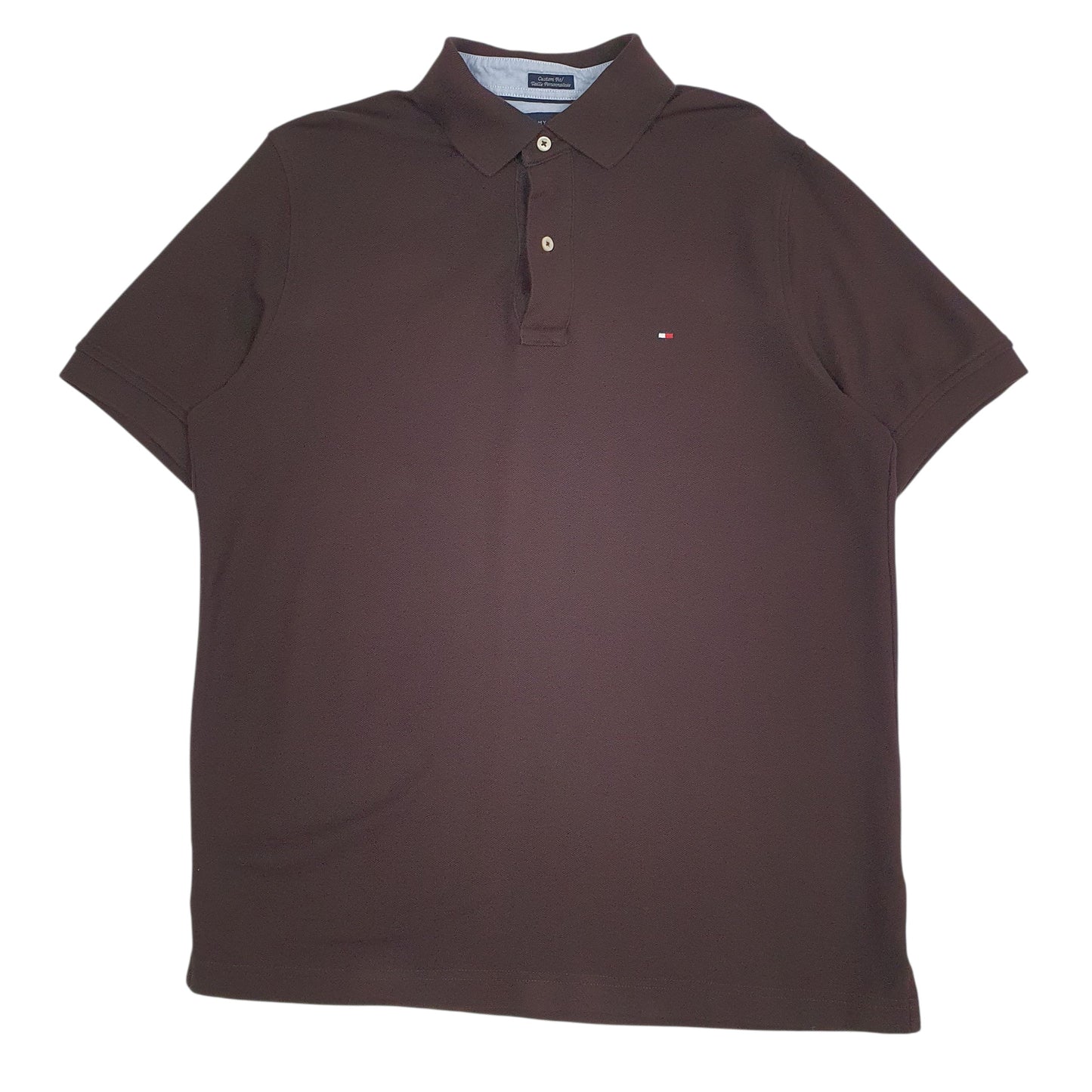 Mens Brown Tommy Hilfiger  Short Sleeve Polo Shirt