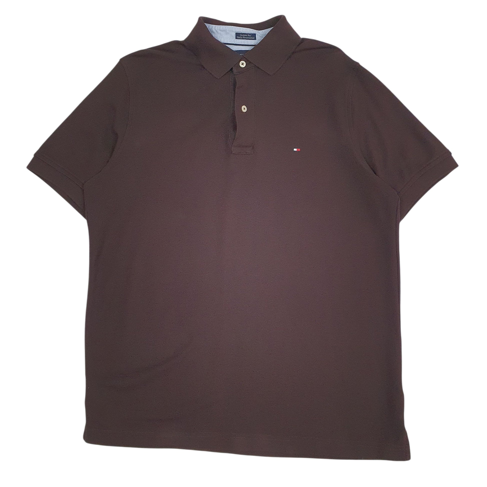 Mens Brown Tommy Hilfiger  Short Sleeve Polo Shirt