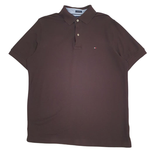 Mens Brown Tommy Hilfiger  Short Sleeve Polo Shirt