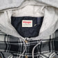 Mens Grey Wrangler Plaid Hoodie  Coat