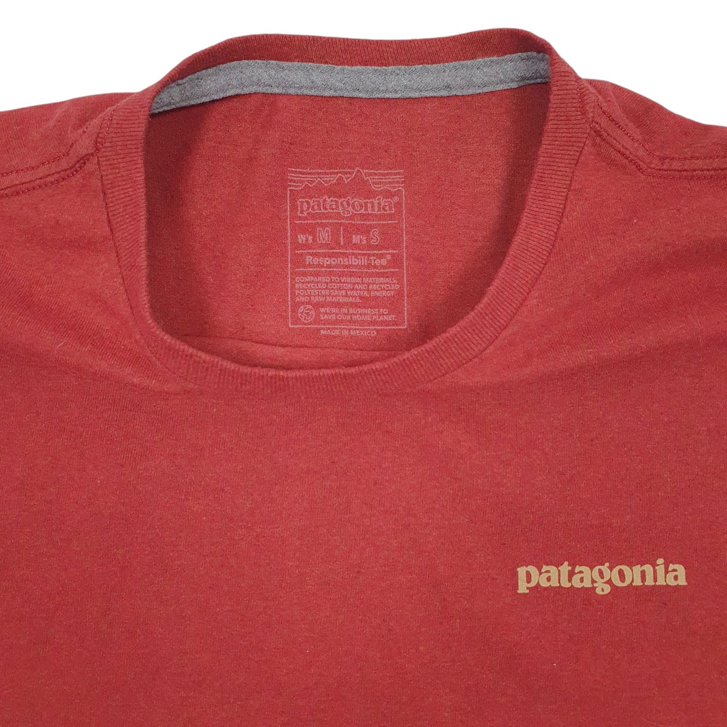 Mens Red Patagonia   T Shirt