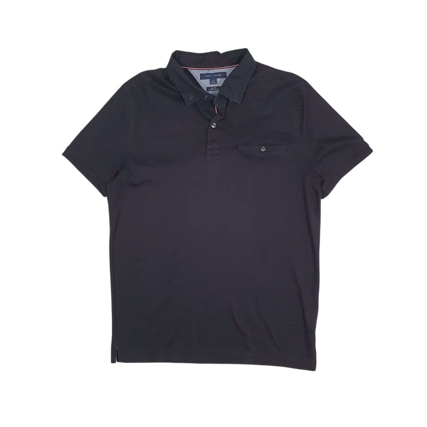Mens Black Tommy Hilfiger  Short Sleeve Polo Shirt