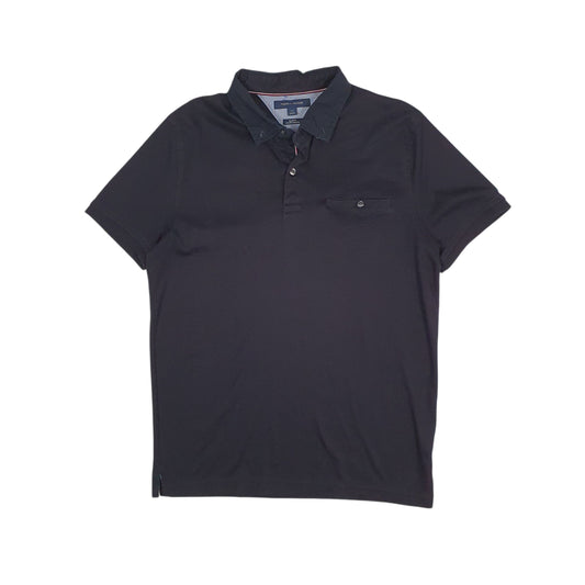 Mens Black Tommy Hilfiger  Short Sleeve Polo Shirt