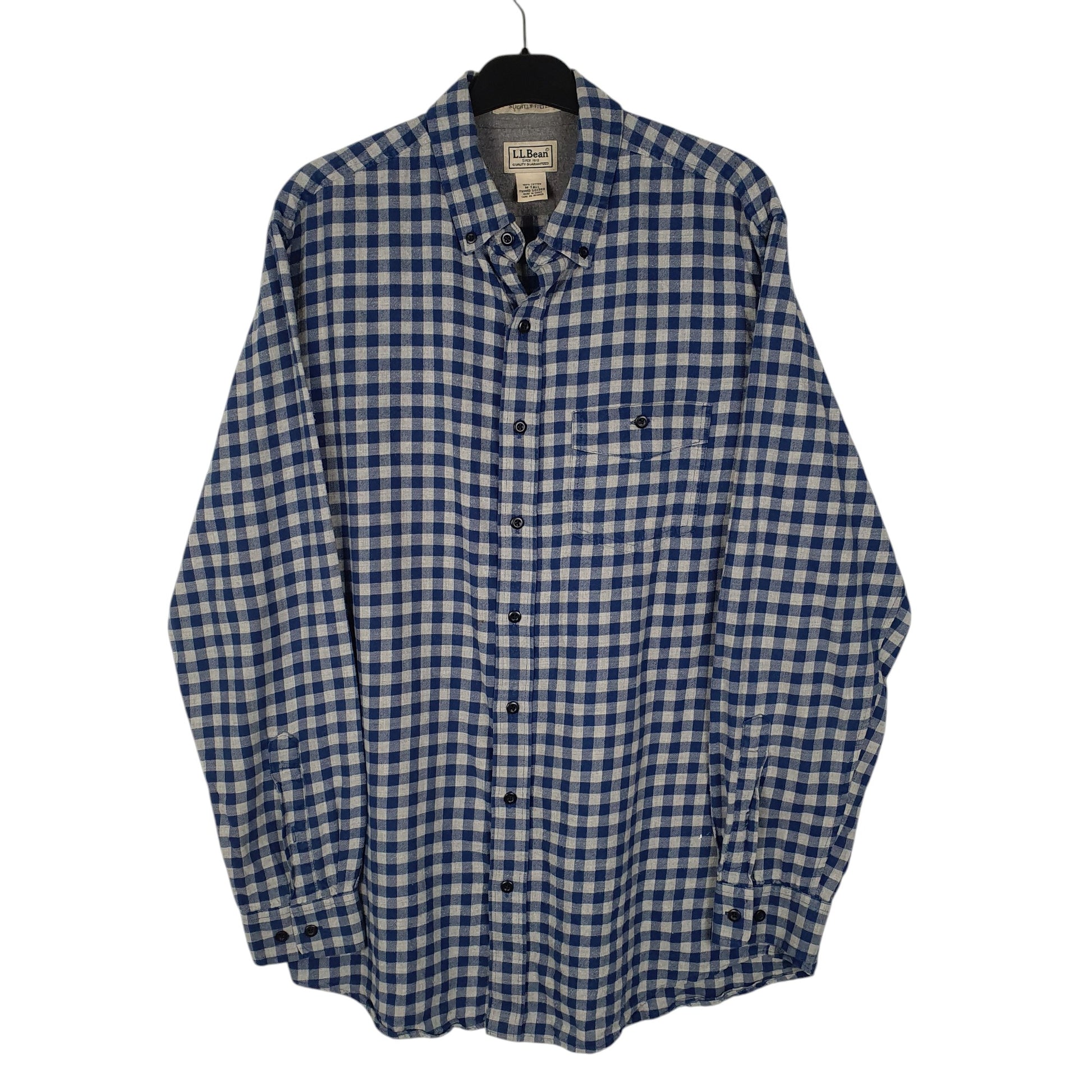 Mens Blue L.L.Bean Tall Long Sleeve Shirt