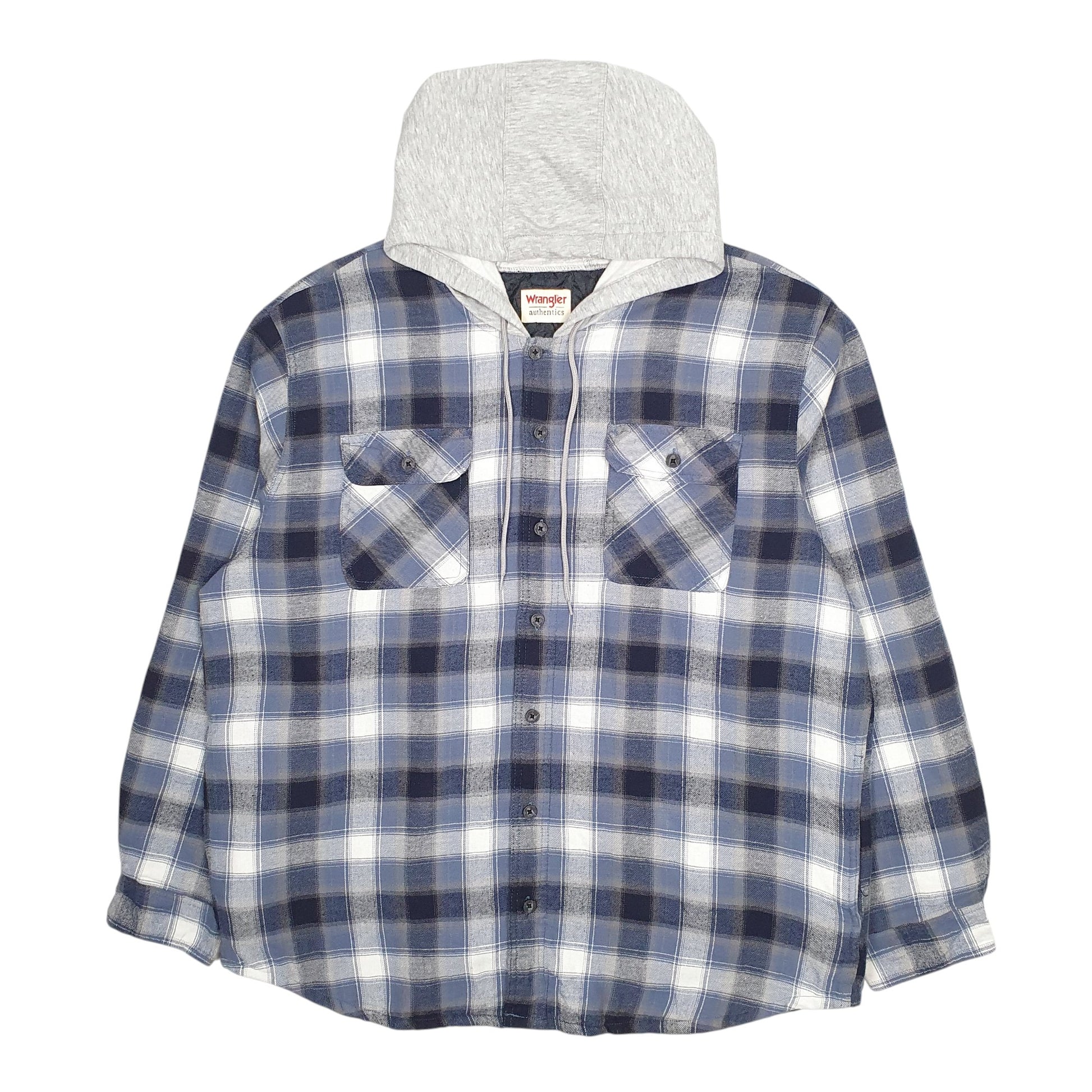 Mens Blue Wrangler Overshirt Hoodie  Coat