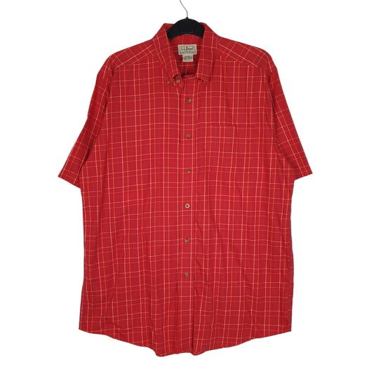 Mens Red L.L.Bean  Short Sleeve Shirt