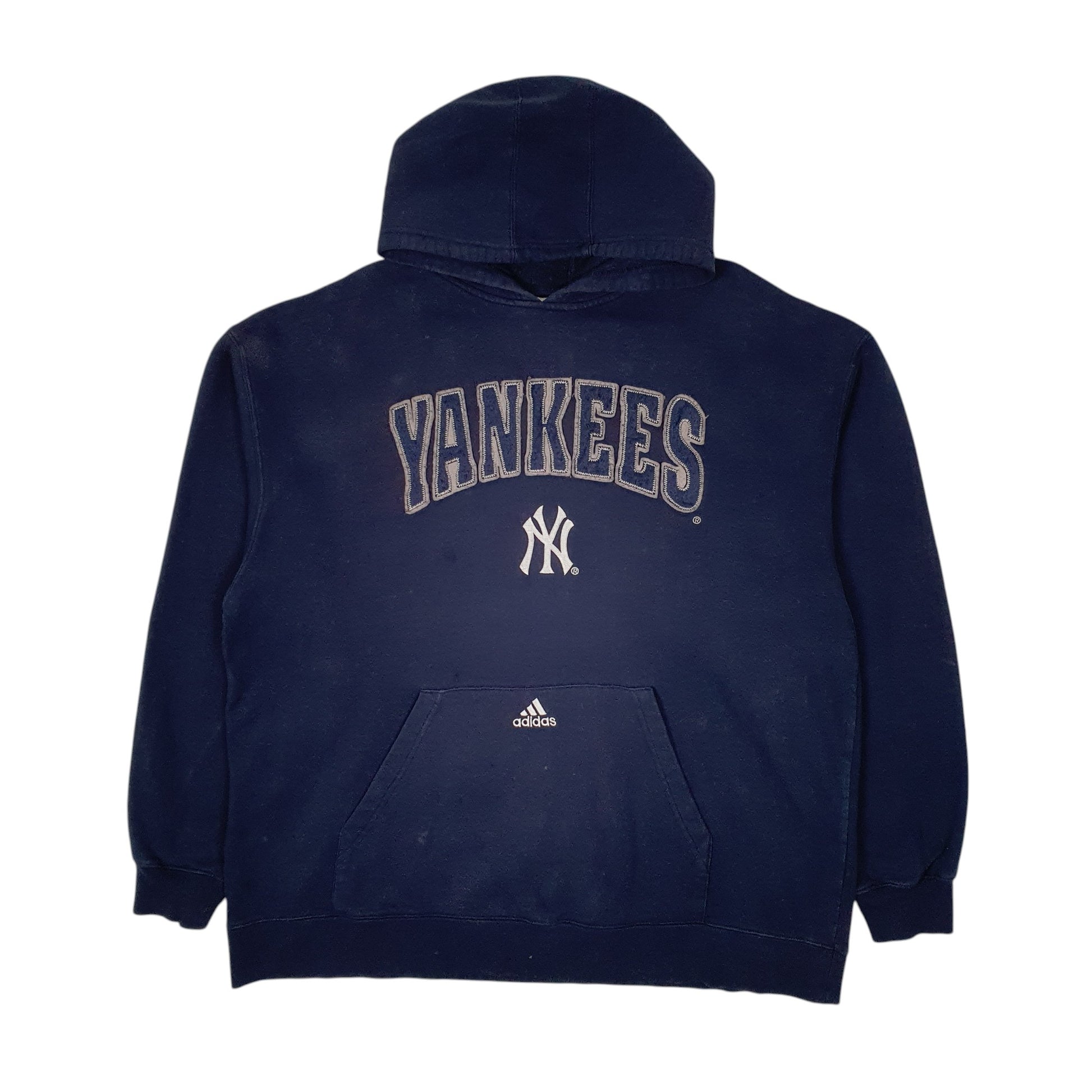 Mens Navy Adidas New York Yankees Vintage 2000s Hoodie Jumper