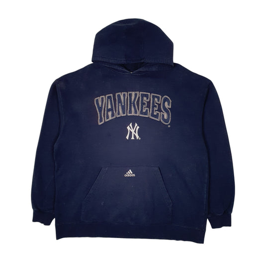 Mens Navy Adidas New York Yankees Vintage 2000s Hoodie Jumper