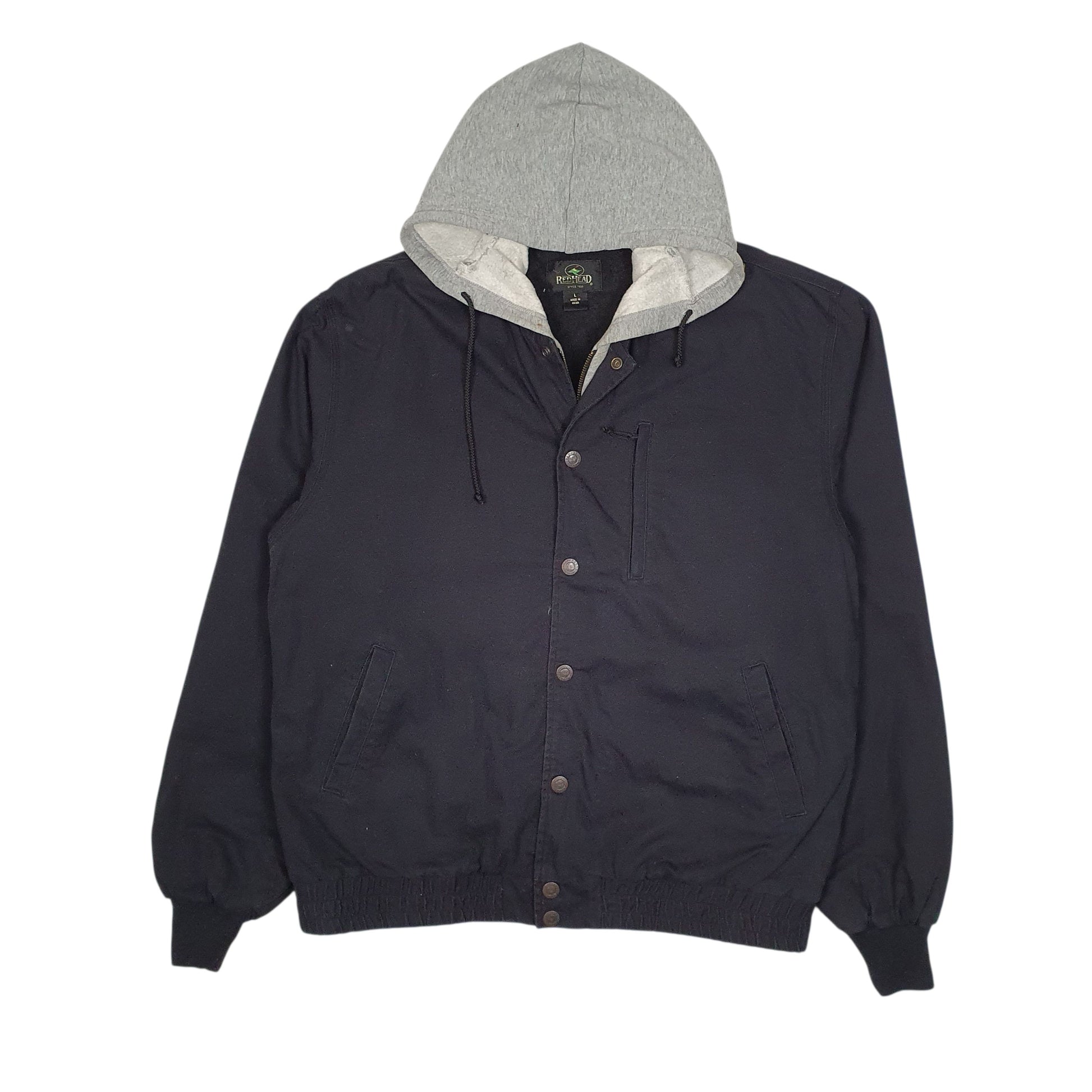 Mens Black Red Head Hoodie Chore  Coat