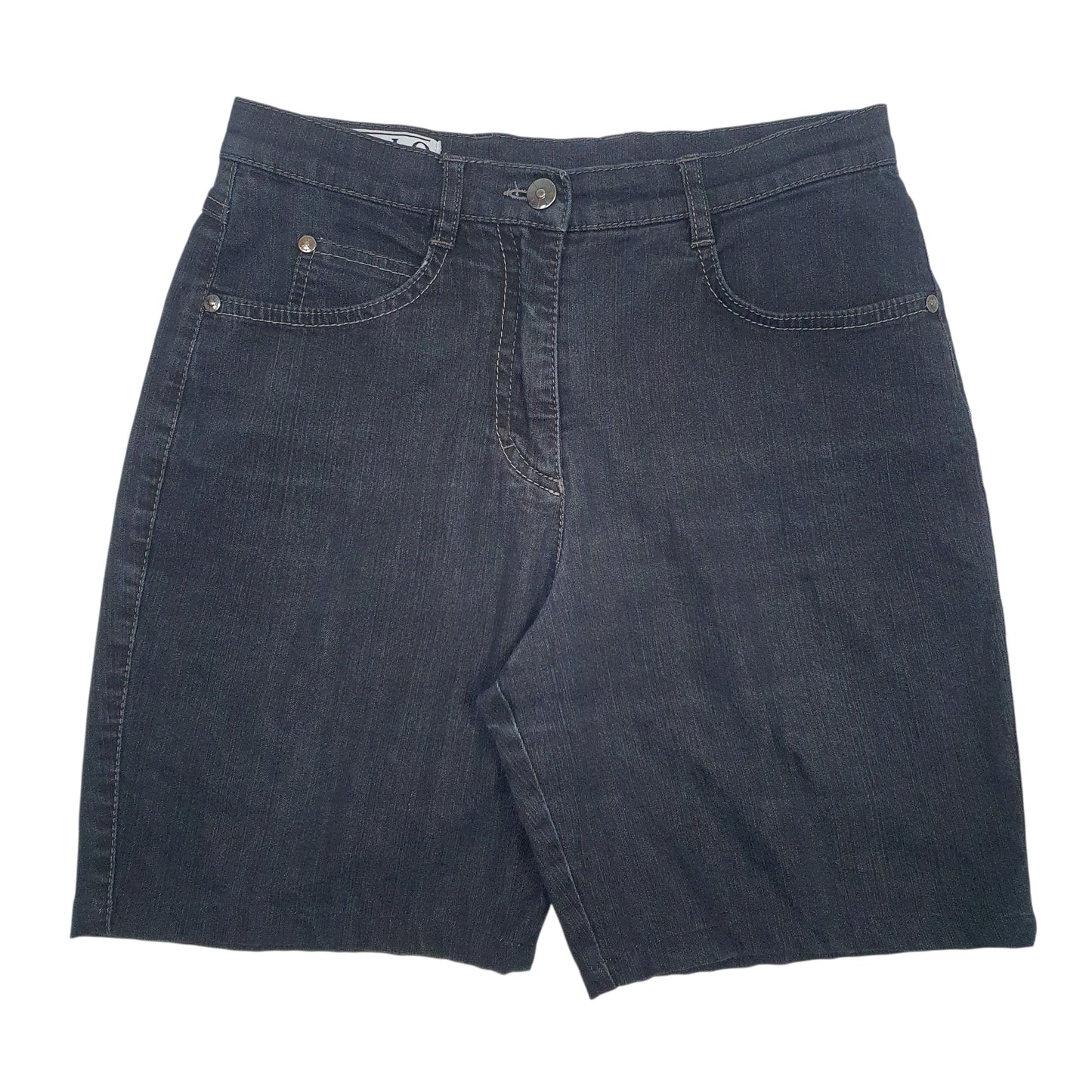 Womens Black Polo Team  Denim Shorts