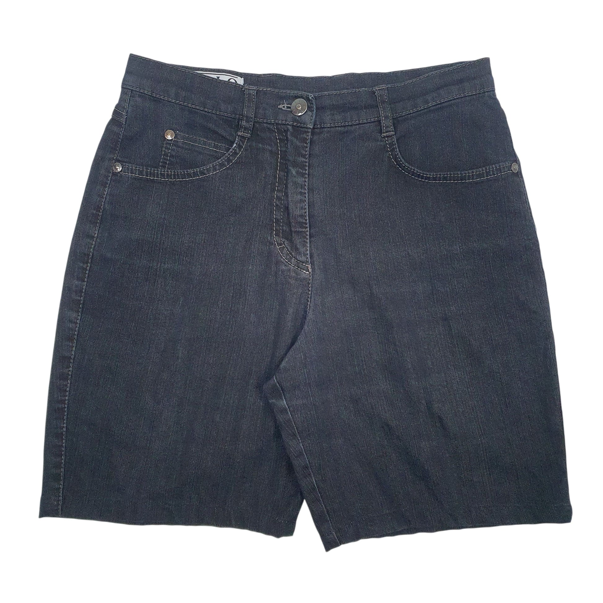 Womens Black Polo Team  Denim Shorts