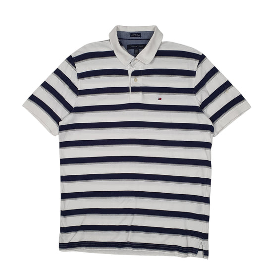 Mens White Tommy Hilfiger Custom Fit Short Sleeve Polo Shirt