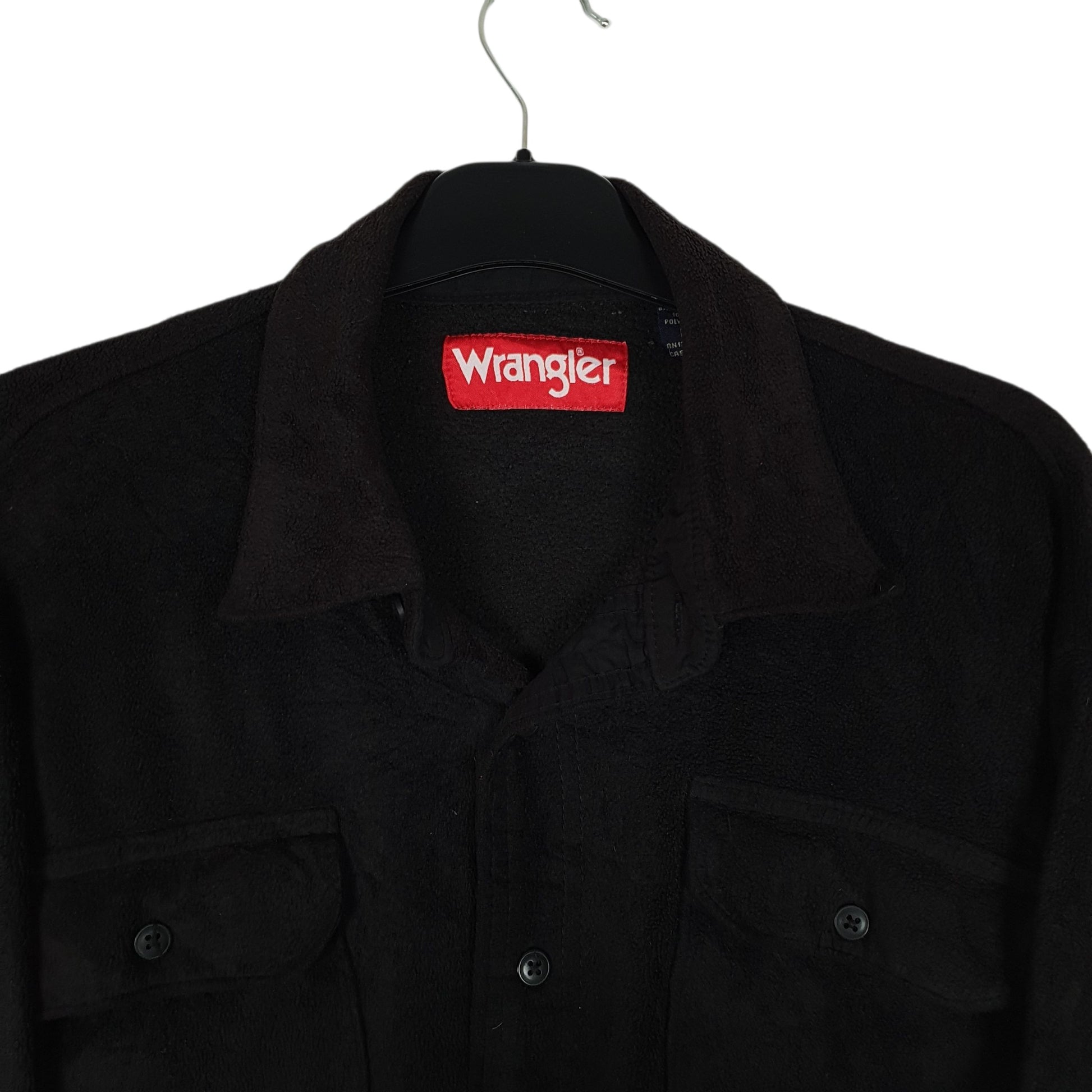 Mens Black Wrangler Fleece Shacket  Shirt
