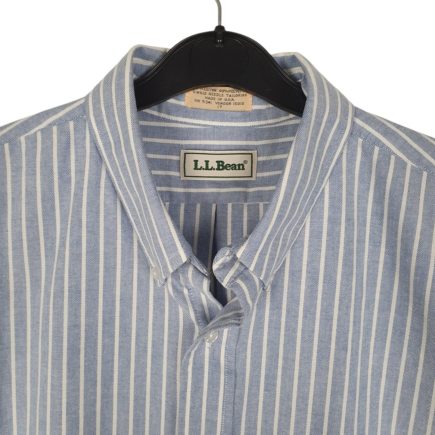 Mens Blue L.L.Bean Vintage 80s Made In USA  Shirt