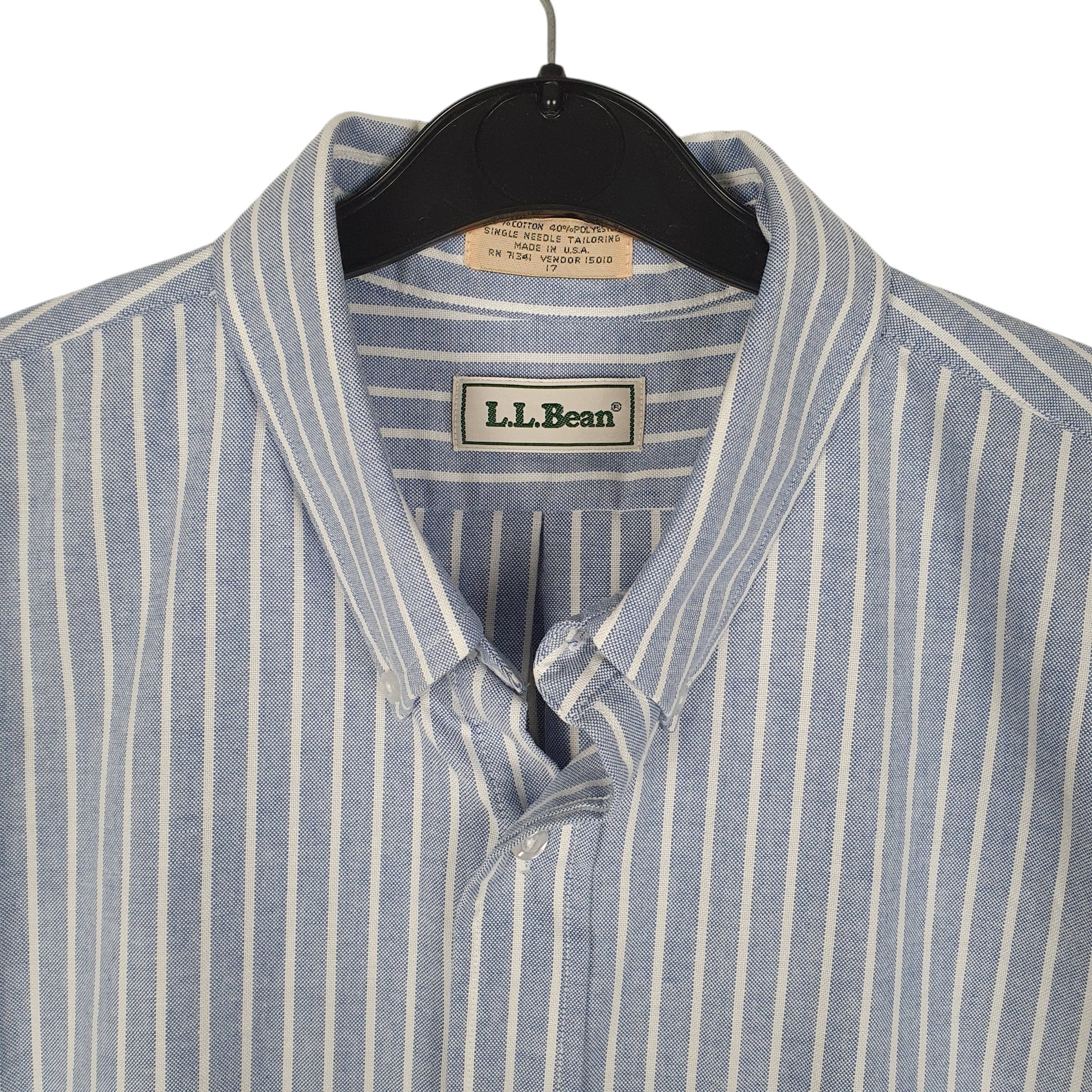 Mens Blue L.L.Bean Vintage 80s Made In USA  Shirt