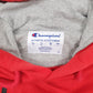 Mens Red Champion Spellout Hoodie Jumper