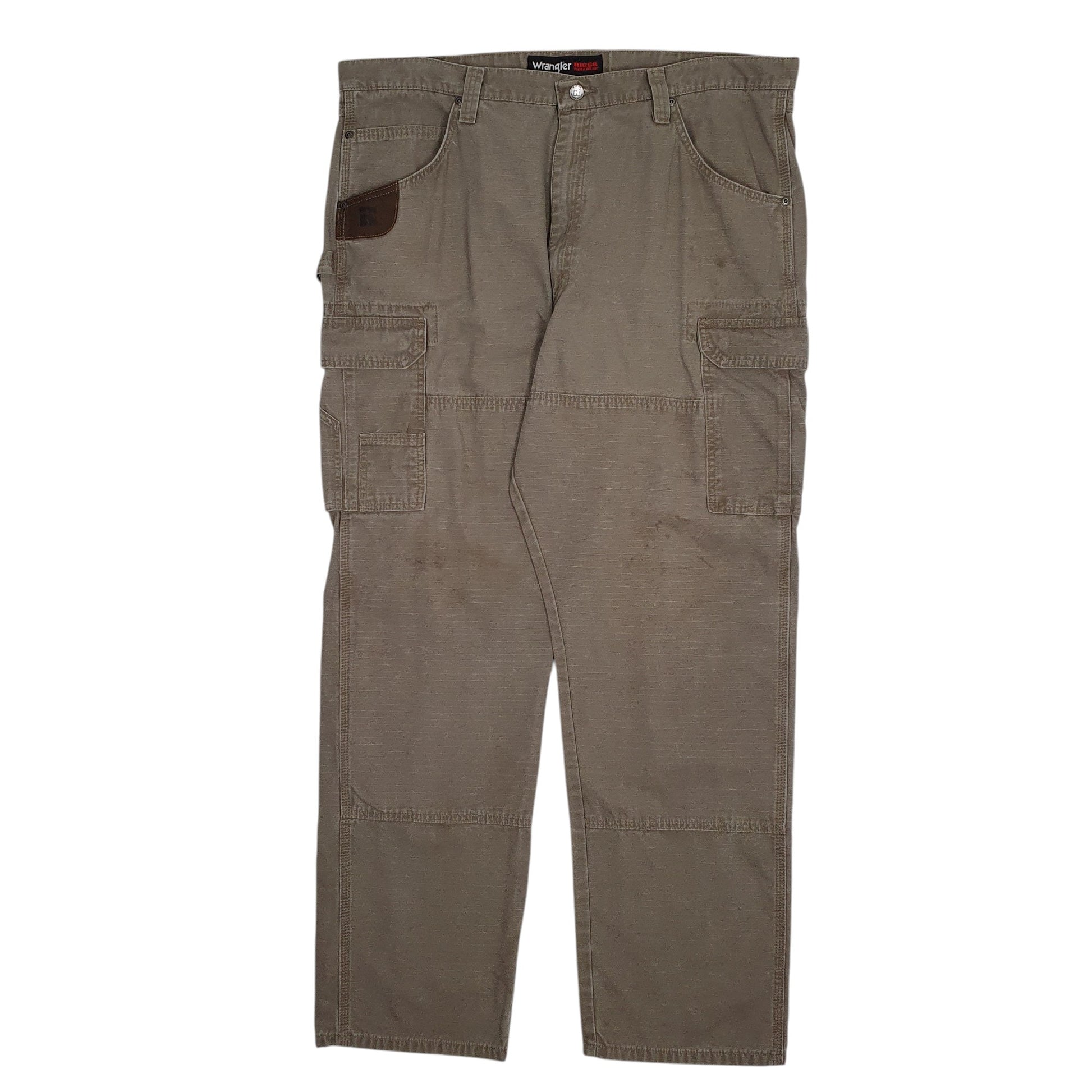 Mens Brown Wrangler Riggs Workwear Cargo Trousers