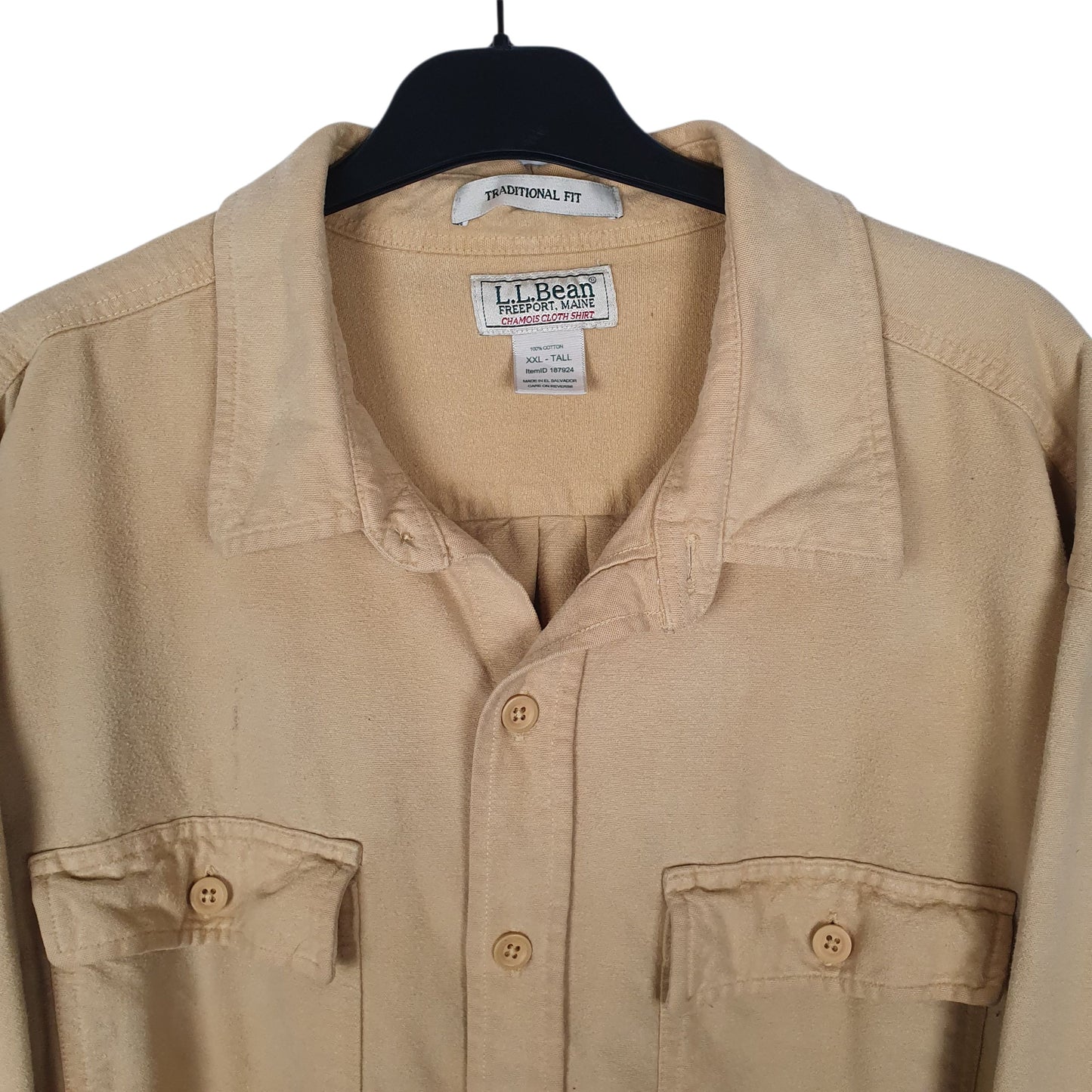 Mens Yellow L.L.Bean Chamois  Shirt