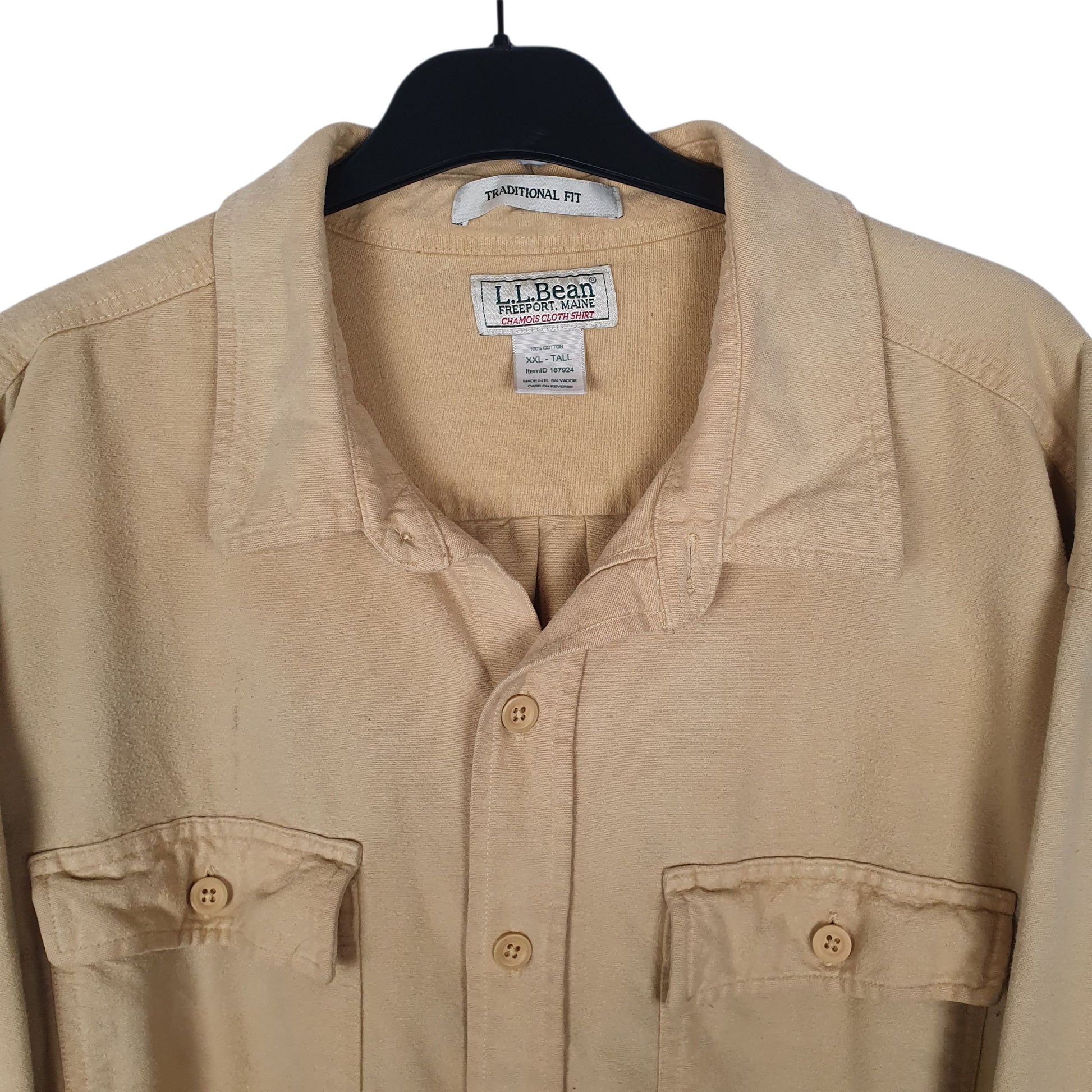 Mens Yellow L.L.Bean Chamois  Shirt