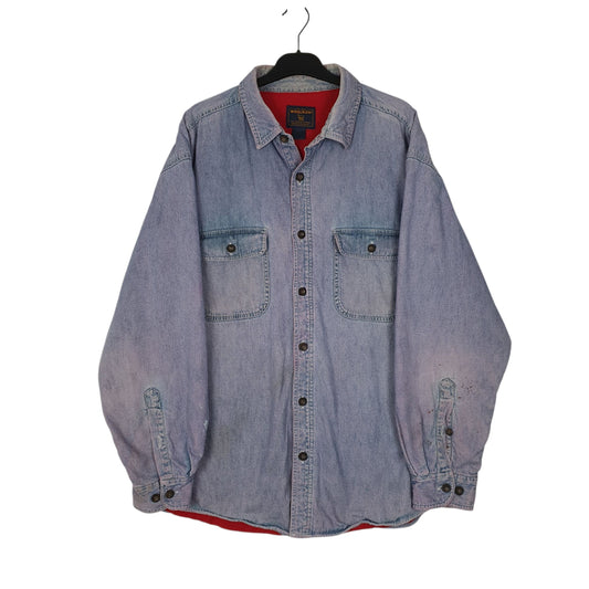 Mens Blue Woolrich Fleece Lined Shacket Jacket Long Sleeve Shirt