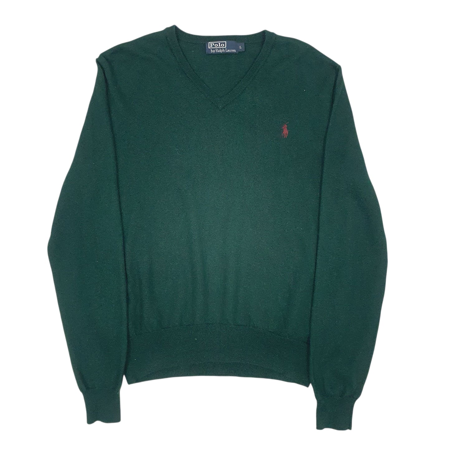 Mens Green Polo Ralph Lauren  V Neck Jumper