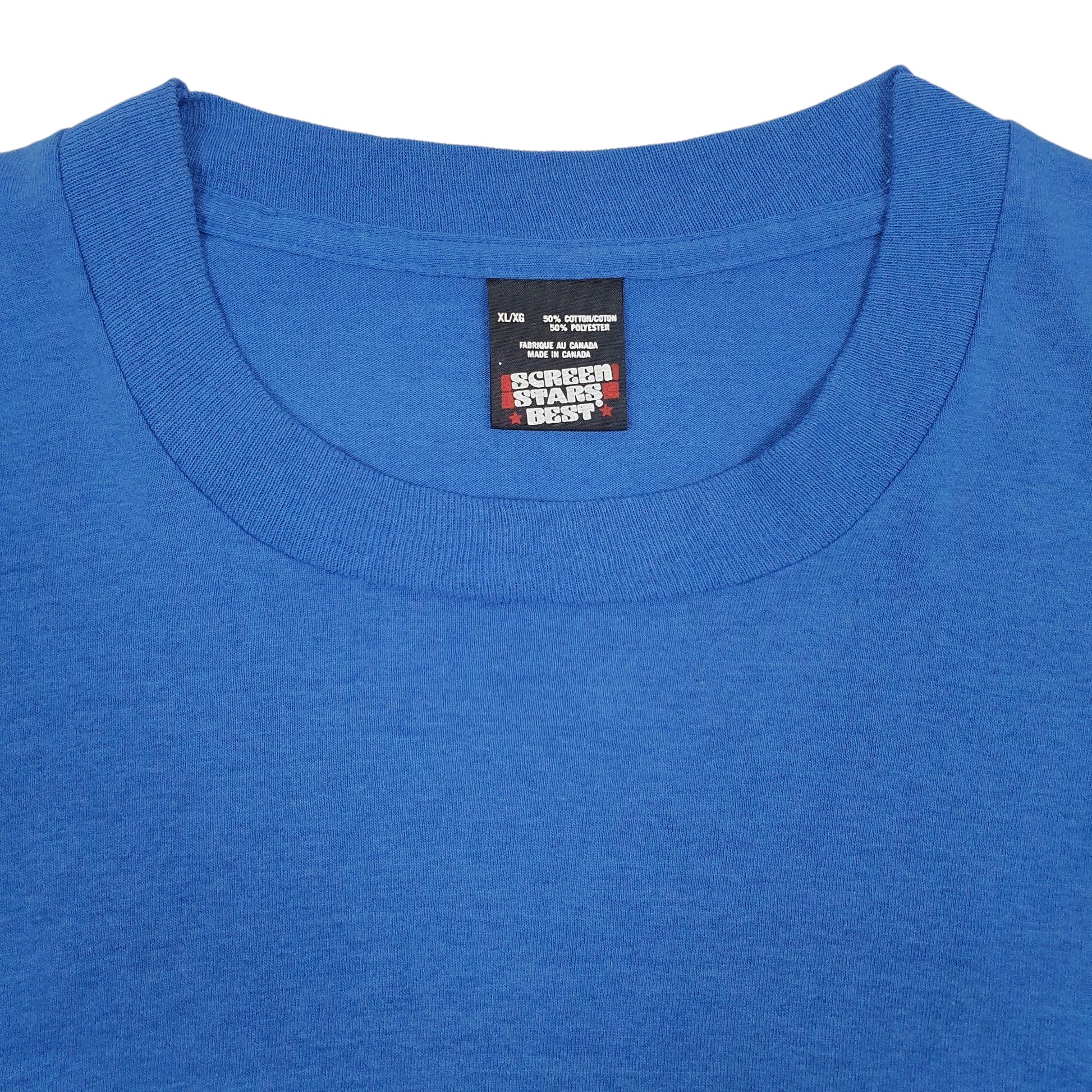 Womens Blue Screen Stars Single Stitch Vintage 90s  T Shirt