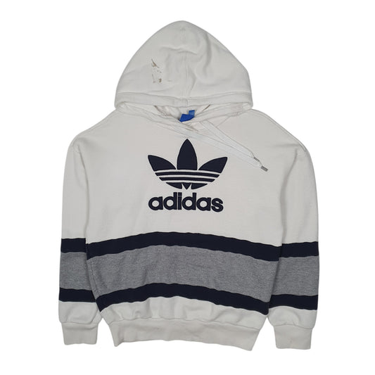 Womens White Adidas  Hoodie Jumper