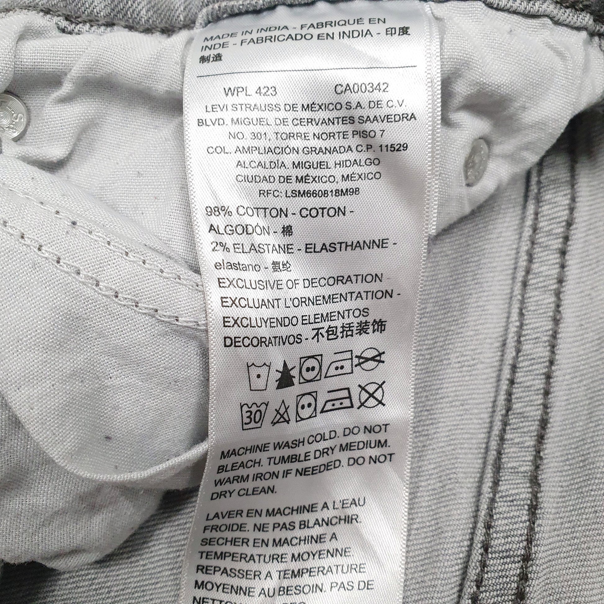 Mens Grey Levis   Jeans