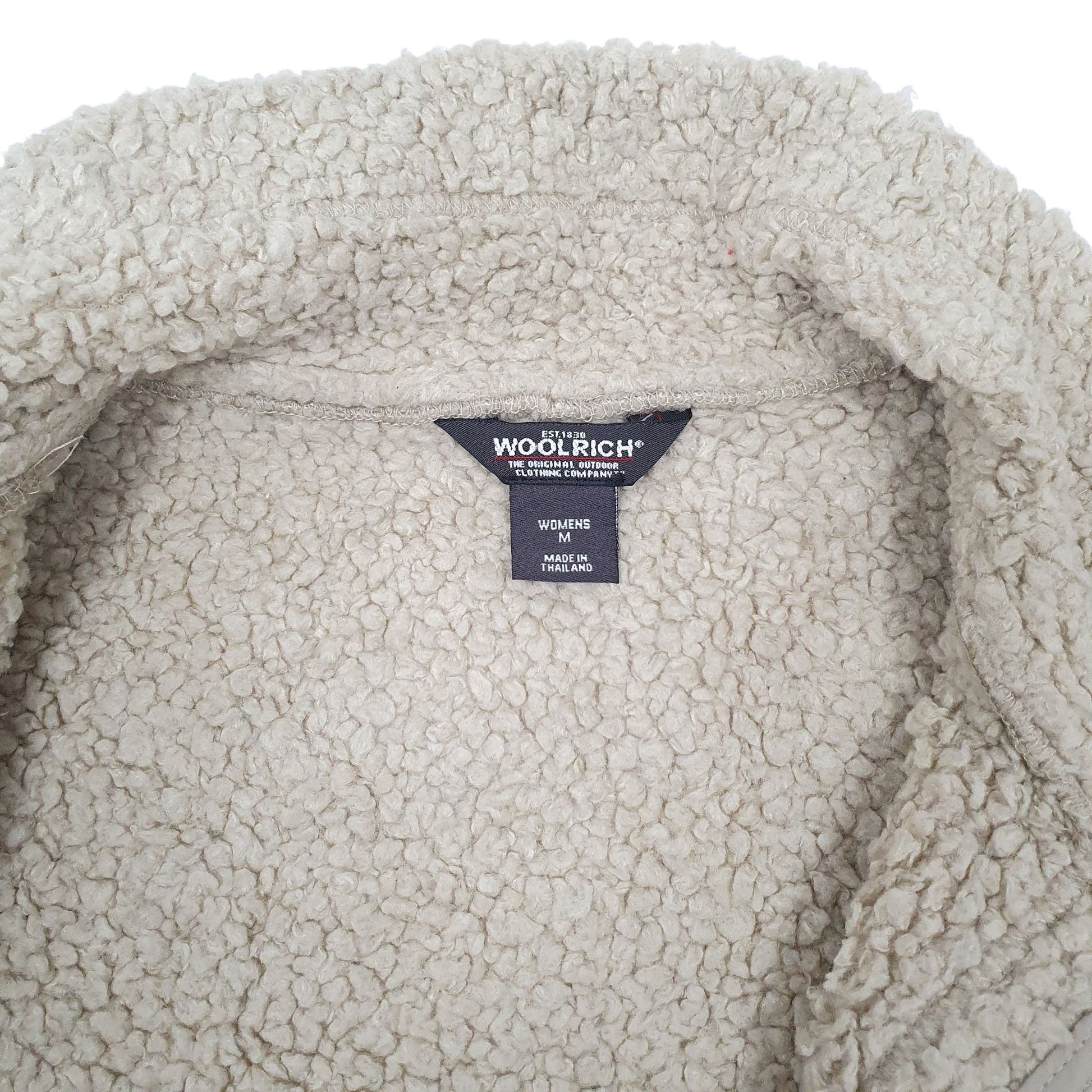 Mens Beige Woolrich Faux Shearling Fleece Lined  Coat