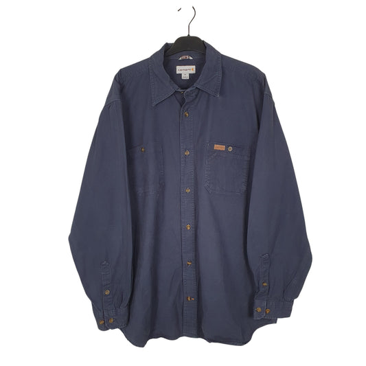 Mens Navy Carhartt Overshirt Long Sleeve Shirt