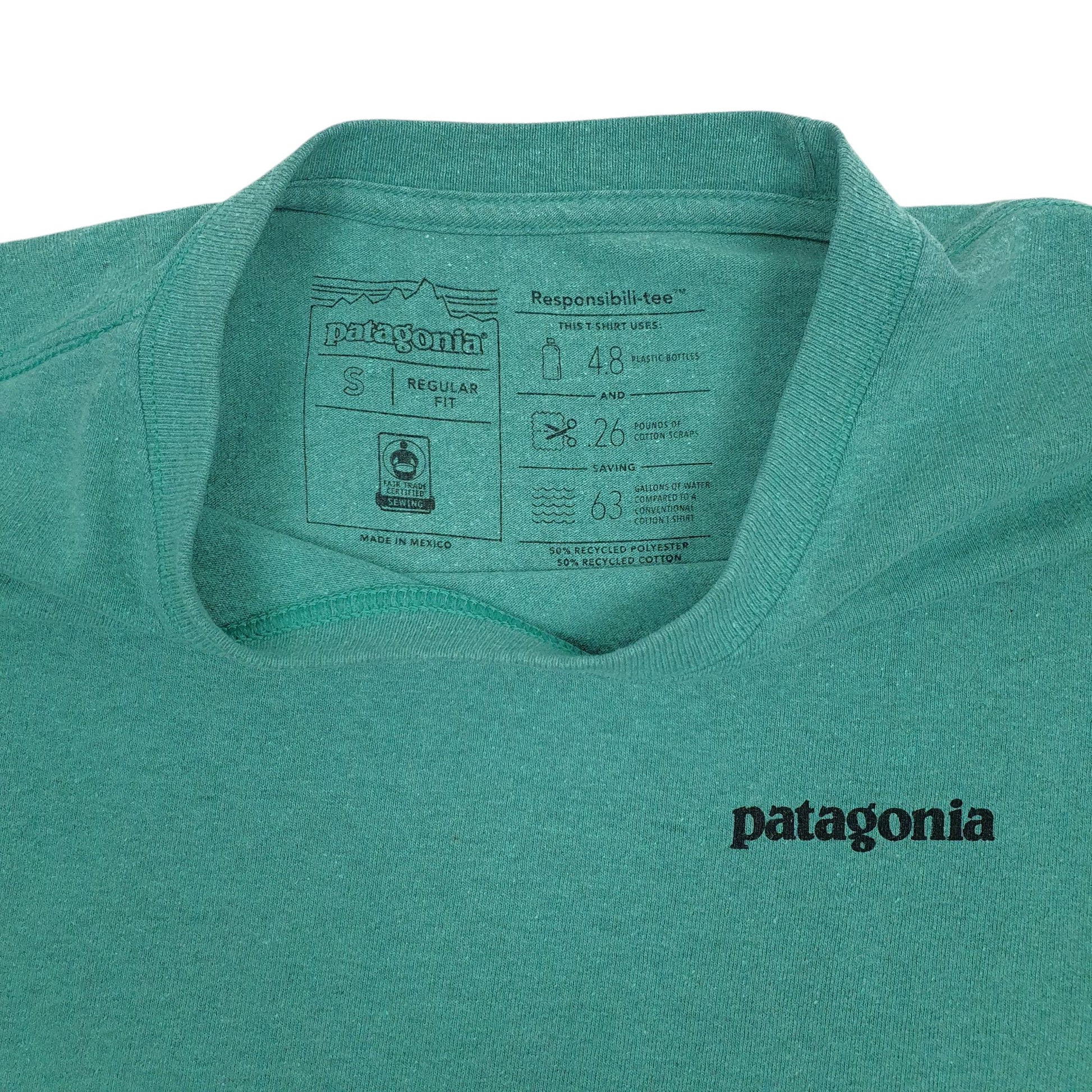 Mens Green Patagonia   T Shirt