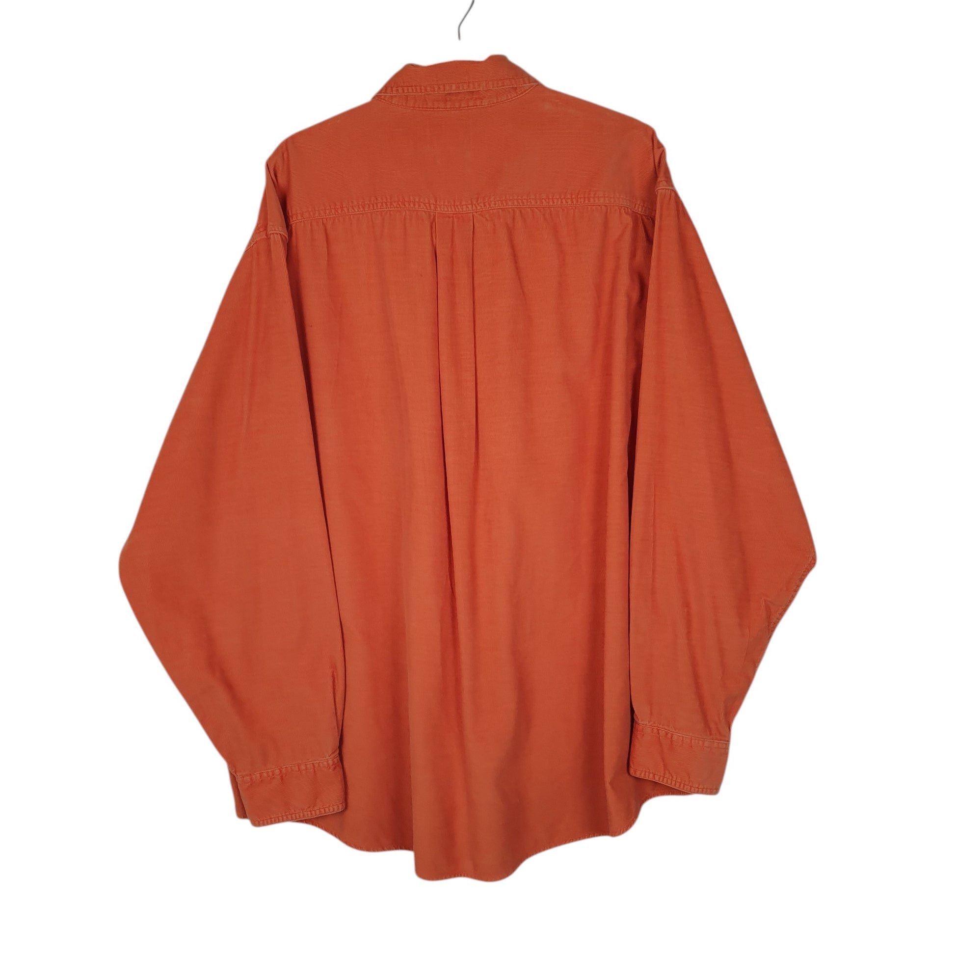 Mens Orange L.L.Bean Corduroy  Shirt