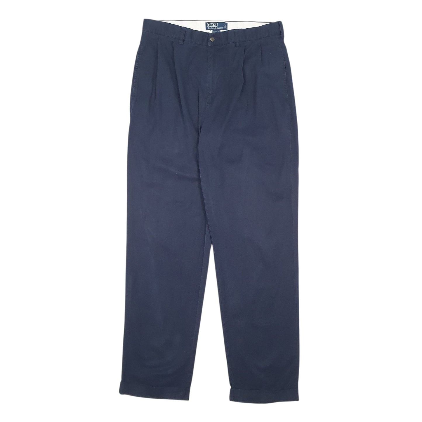 Mens Navy Polo Ralph Lauren Hammond Pant Pleated Chino Trousers