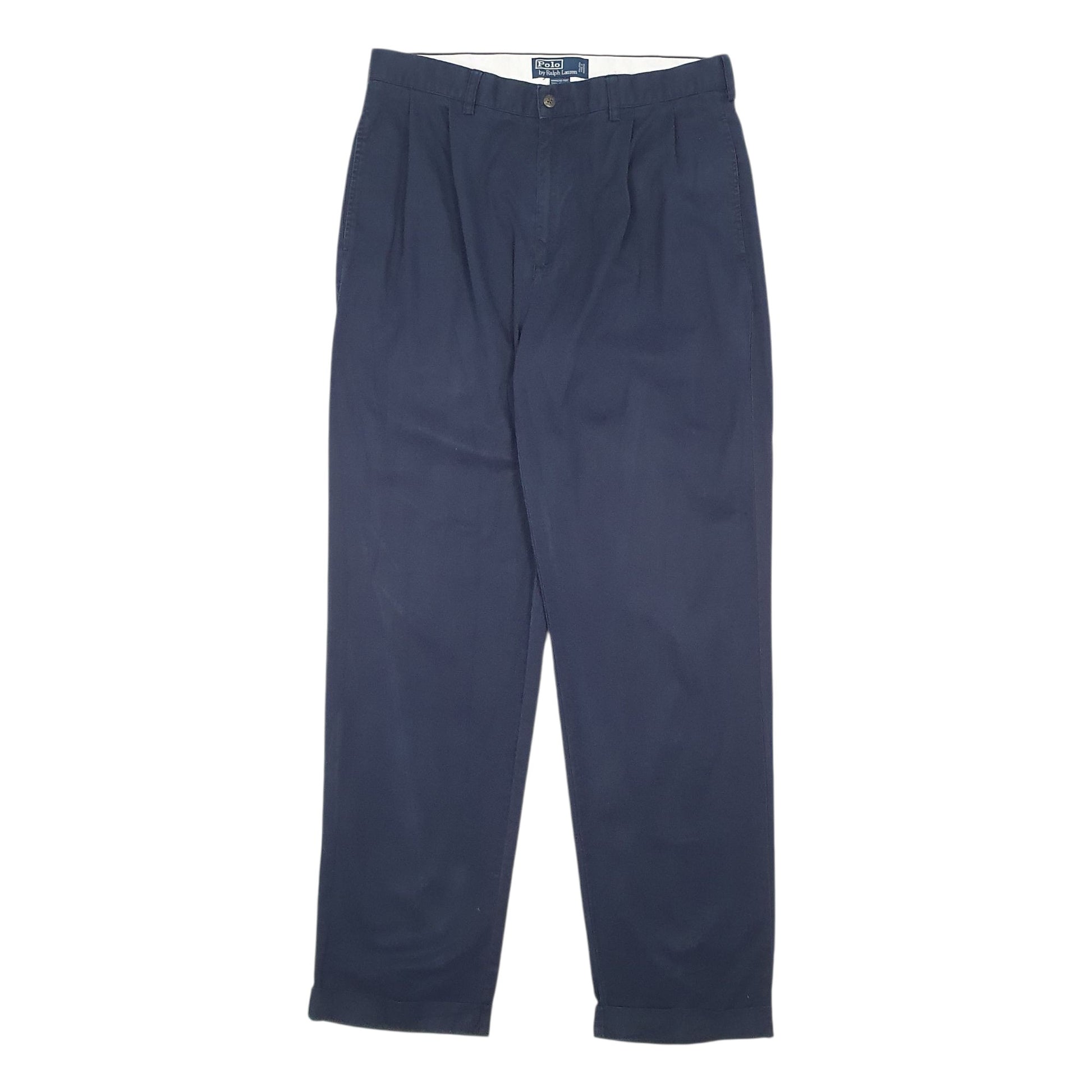 Mens Navy Polo Ralph Lauren Hammond Pant Pleated Chino Trousers