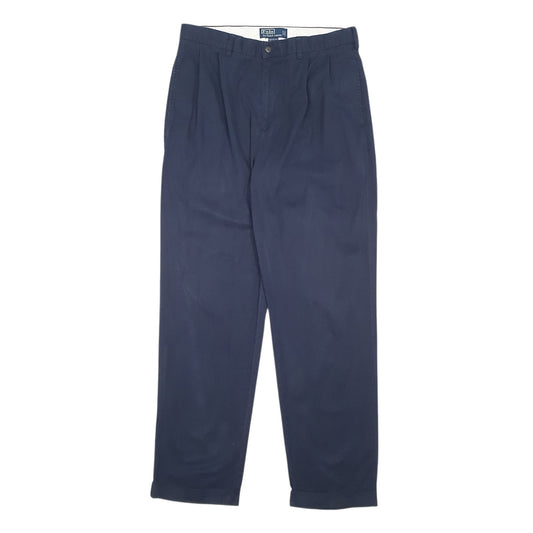 Mens Navy Polo Ralph Lauren Hammond Pant Pleated Chino Trousers