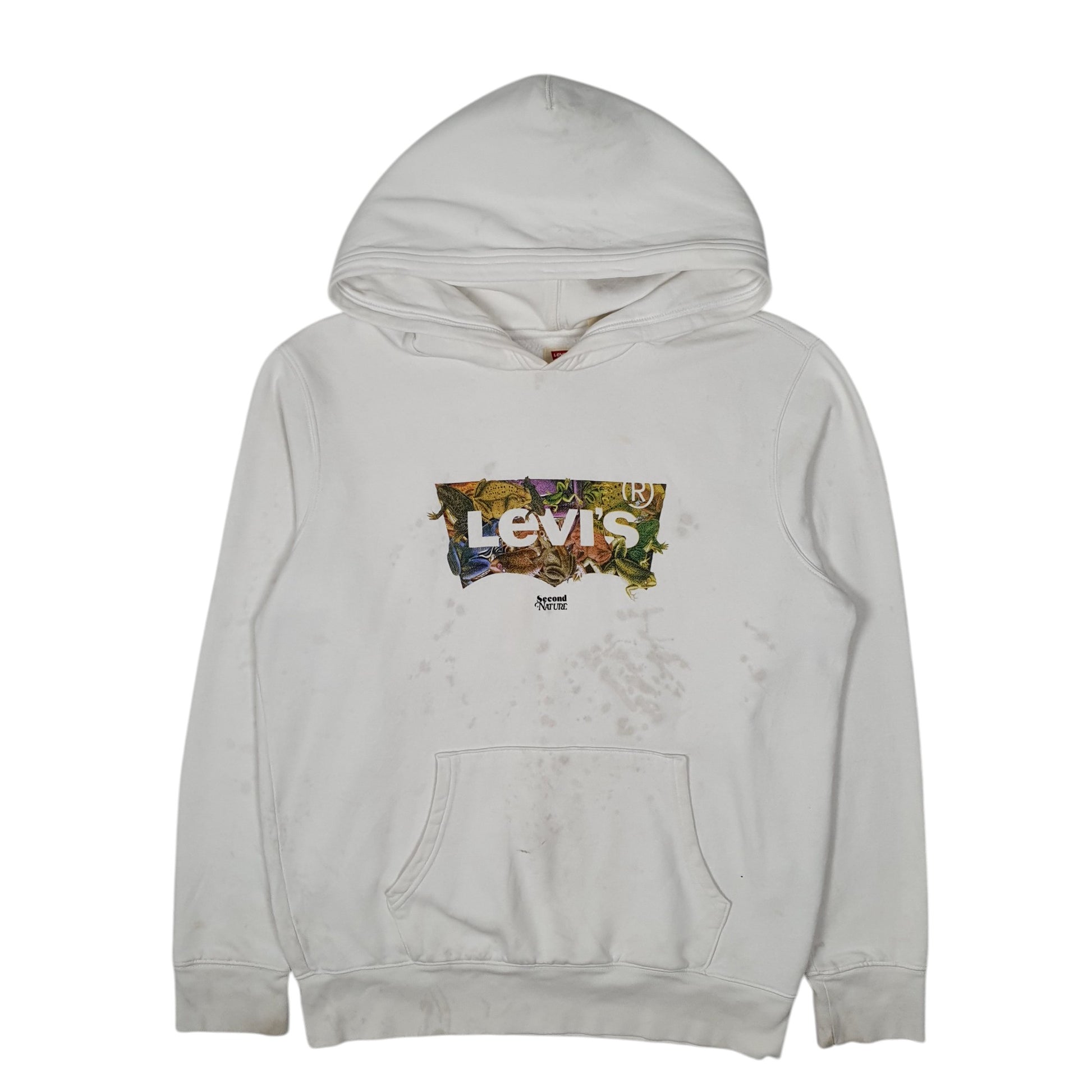 Mens White Levis  Hoodie Jumper
