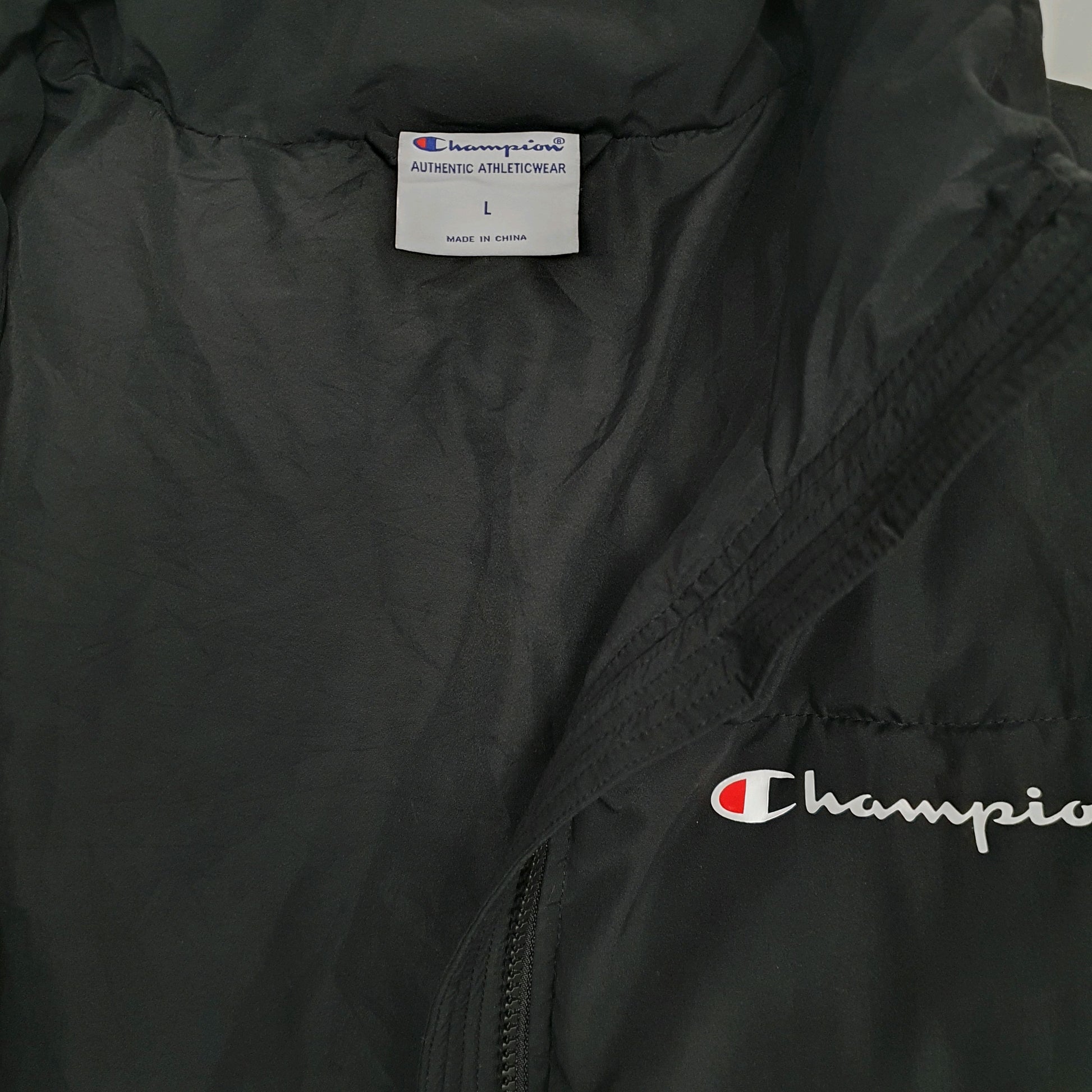 Mens Black Champion  Full Zip Coat