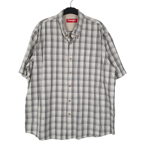 Mens White Wrangler  Short Sleeve Shirt