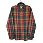 Mens Orange L.L.Bean Thick Flannel Plaid Long Sleeve Shirt