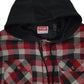 Mens Red Wrangler Plaid Shacket Hoodie  Coat