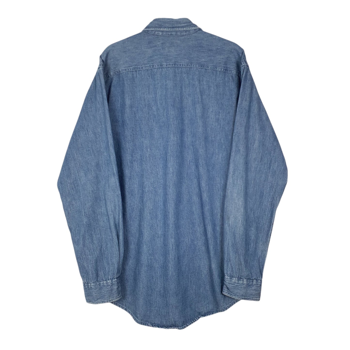 Mens Blue L.L.Bean Vintage 1970s 1980s Denim Made In USA  Shirt