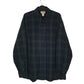 Mens Navy L.L.Bean Scotch Plaid Flannel Long Sleeve Shirt