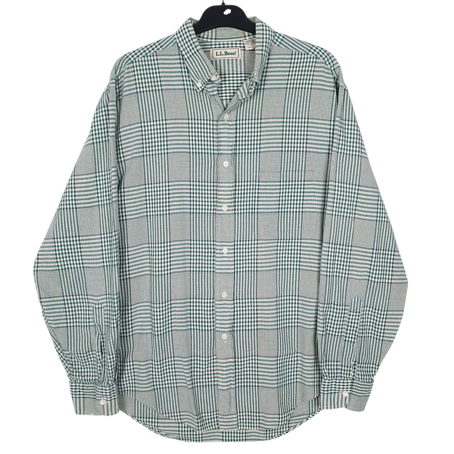 Mens Green L.L.Bean Vintage 90s Long Sleeve Shirt