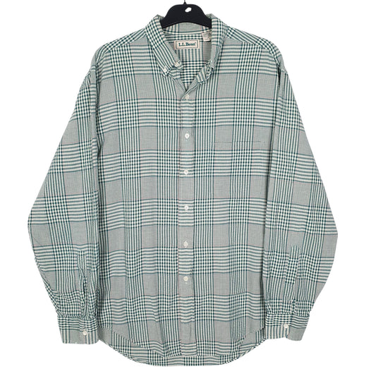 Mens Green L.L.Bean Vintage 90s Long Sleeve Shirt